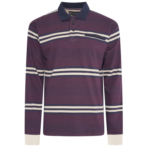 KAM Langärmliges gestreiftes Rugby-Shirt Marineblau